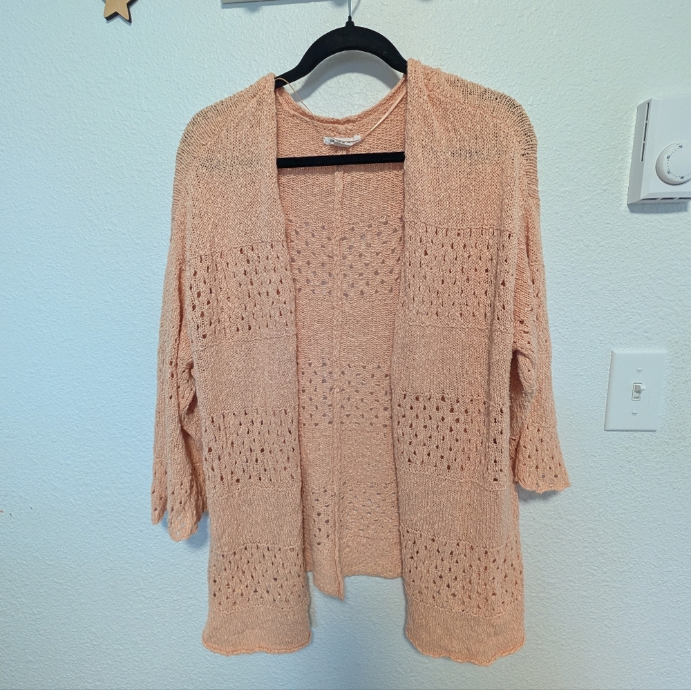 O'Neill Light Peach Open-Knit Cardigan